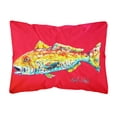 thumbnail image 1 of Carolines Treasures MW1084PW1216 Fish - Red Fish Alphonzo   Canvas Fabric Decorative Pillow 12H x16W multicolor, 1 of 3
