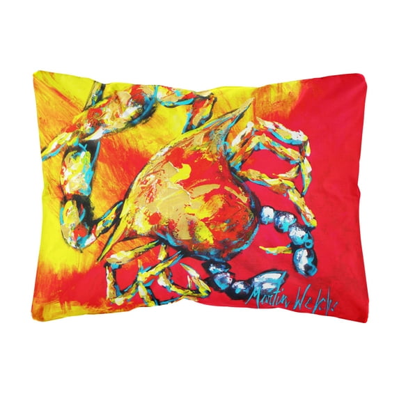 Carolines Treasures MW1086PW1216 Crab Hot Dang Canvas Fabric Decorative Pillow 12H x16W multicolor