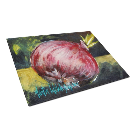 Carolines Treasures MW1092LCB Vegetables - Onion One-Yun Glass Cutting Board Large 12H x 16W multicolor