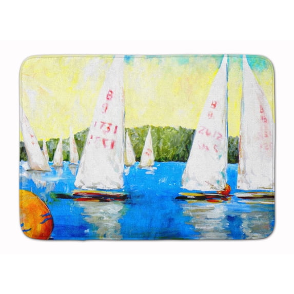 Sailboats Round the Mark Machine Washable Memory Foam Mat