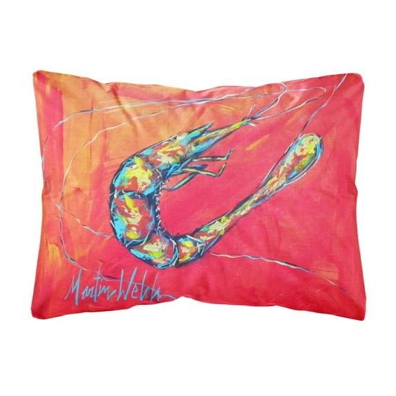 Carolines Treasures MW1097PW1216 Shrimp Seafood Three   Canvas Fabric Decorative Pillow 12H x16W multicolor