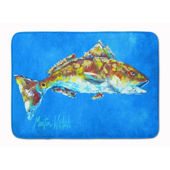 Carolines Treasures MW1098RUG Fish - Red Fish Seafood Two Machine Washable Memory Foam Mat 19 X 27" multicolor