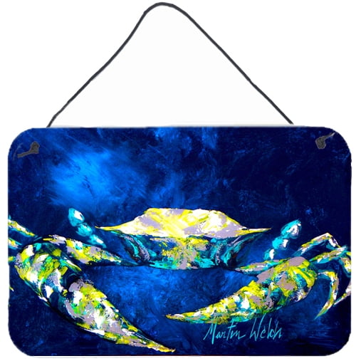 Carolines Treasures MW1101DS812 Crab Tealy Aluminium Metal Wall or Door Hanging Prints 8x12 multicolor