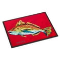 thumbnail image 1 of Carolines Treasures MW1103MAT Fish - Red Fish Woo Hoo Door Mat Indoor Rug or Outdoor Welcome Mat 18X27 Doormat 18H X 27W, 1 of 2