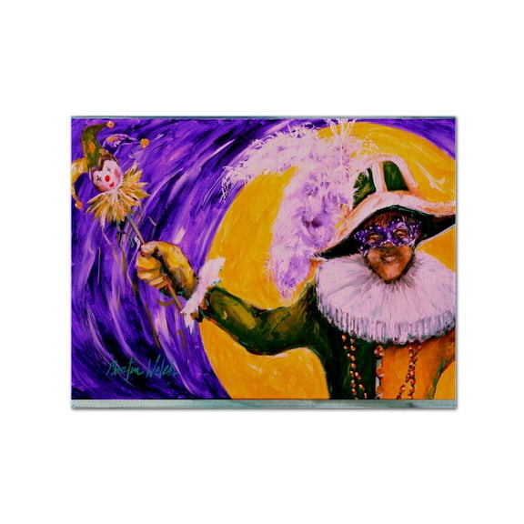 Carolines Treasures MW1109PLMT Mardi Gras Hey Mister Fabric Placemat, Multicolor