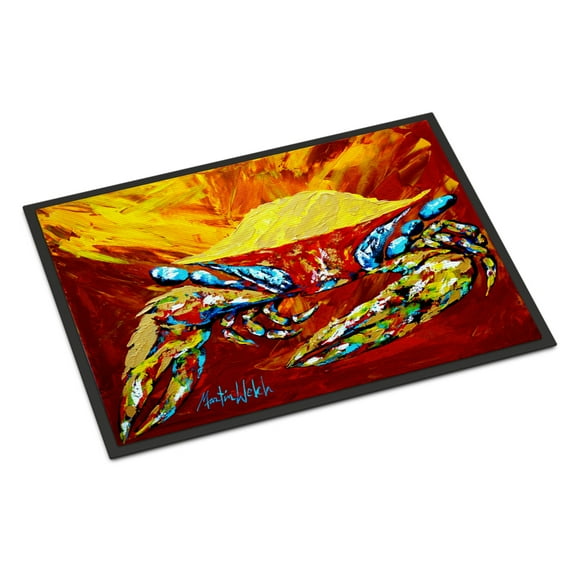 Carolines Treasures MW1113JMAT Crab Buster Brown Door Mat Indoor Rug or Outdoor Welcome Mat 24x36 Doormat 24H X 36W
