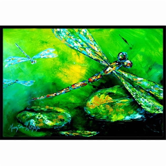Carolines Treasures MW1114JMAT 24 x 36 in. Dragonfly Summer Flies Indoor Or Outdoor Doormat