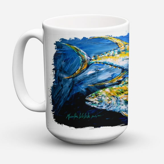 Carolines Treasures MW1125CM15 Fish - Tuna Tuna Blue Coffee Mug 15 oz 15 ounce multicolor