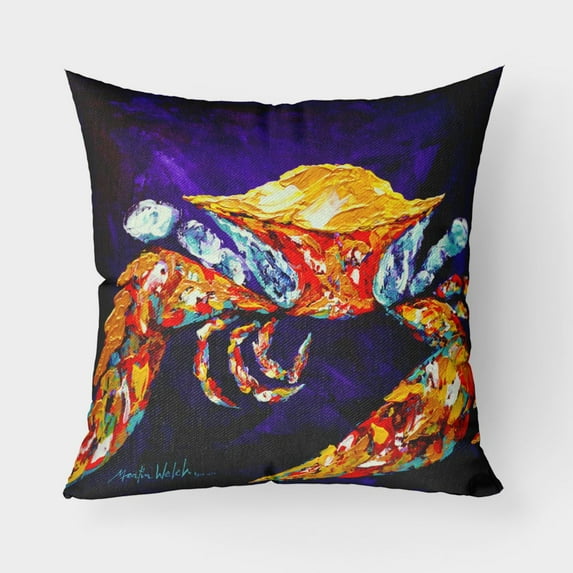 Carolines Treasures MW1127PW1818 Crab The Right Stuff  Canvas Fabric Decorative Pillow  18H x18W multicolor