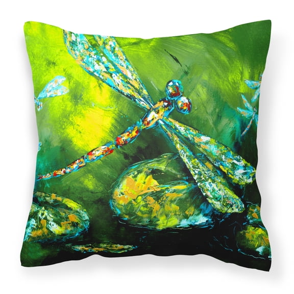 Carolines Treasures MW1128PW1414 Insect - Dragonfly Summer Flies Canvas Fabric Decorative Pillow  14Hx14W multicolor