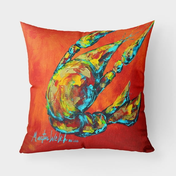 Carolines Treasures MW1131PW1818 Crawfish Spicy Craw  Canvas Fabric Decorative Pillow  18H x18W multicolor