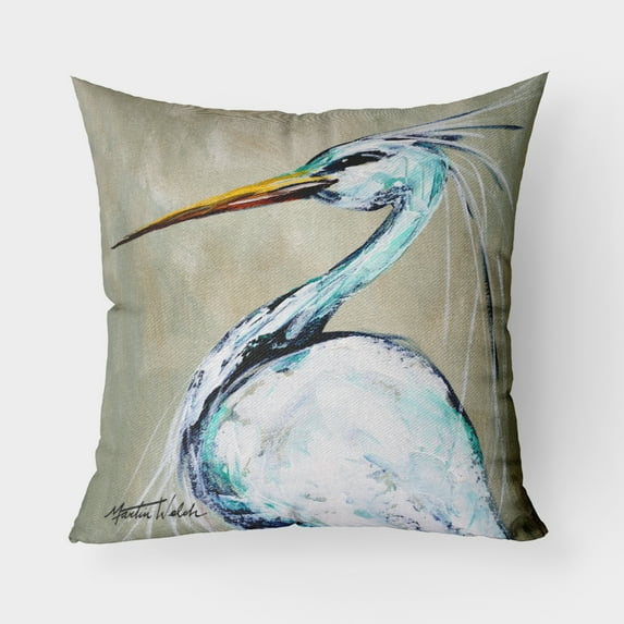 Carolines Treasures MW1132PW1818 Blue Heron Smittys Brother Canvas Fabric Decorative Pillow  18H x18W multicolor