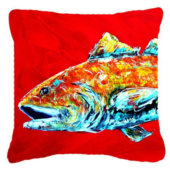 Carolines Treasures MW1141APW1818 Red Fish Alphonzo Head Canvas Fabric Decorative Pillow  18H x18W multicolor