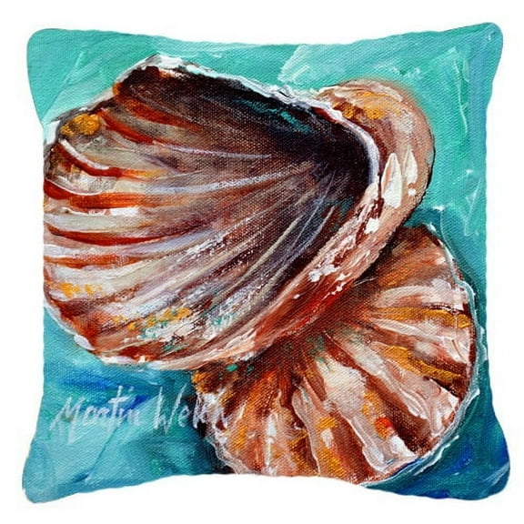 Carolines Treasures MW1147PW1818 Shells not in a row Canvas Fabric Decorative Pillow  18H x18W multicolor