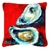 Carolines Treasures MW1149PW1818 Open up Oyster Canvas Fabric Decorative Pillow  18H x18W multicolor