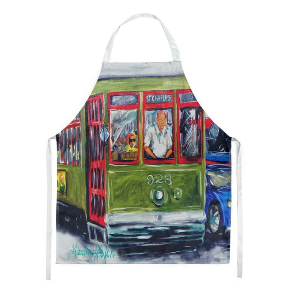 Carolines Treasures MW1152APRON Street Car Apron Large multicolor