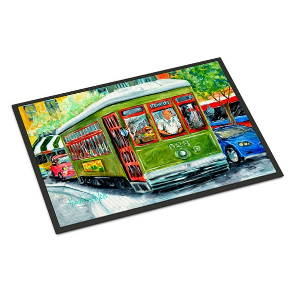 Carolines Treasures MW1152MAT Street Car Door Mat Indoor Rug or Outdoor Welcome Mat 18x27 Doormat 18H X 27W multicolor