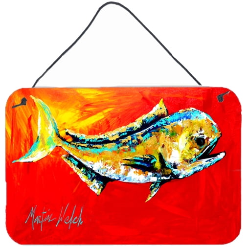 Carolines Treasures MW1156DS812 Danny Dolphin Fish Aluminium Metal Wall or Door Hanging Prints 8x12 multicolor