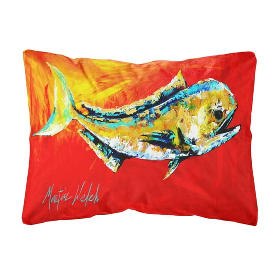 Carolines Treasures MW1156PW1216 Danny Dolphin Fish   Canvas Fabric Decorative Pillow 12H x16W multicolor
