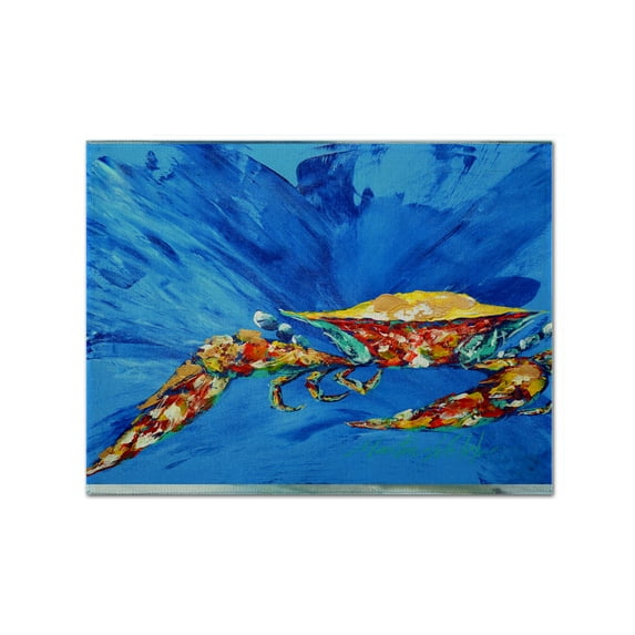 Carolines Treasures MW1163PLMT Big Spash Crab In Blue Fabric Placemat, Multicolor