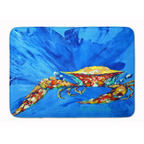 Carolines Treasures MW1163RUG Big Spash Crab in blue Machine Washable Memory Foam Mat 19 X 27" multicolor