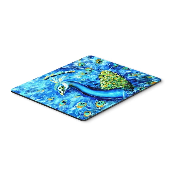 Carolines Treasures MW1166MP Peacock Straight Up in Blue Mouse Pad Hot Pad or Trivet Large multicolor