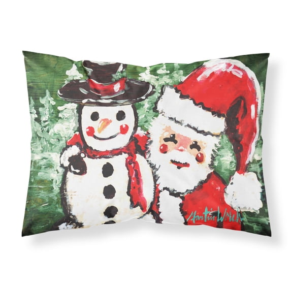 Carolines Treasures MW1167PILLOWCASE Friends Snowman and Santa Claus Fabric Standard Pillowcase Standard multicolor