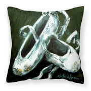 Carolines Treasures MW1168PW1414 Ballet Golden Toes Canvas Fabric Decorative Pillow 14Hx14W multicolor