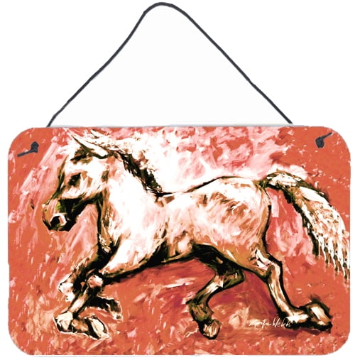 Carolines Treasures MW1170DS812 Shadow the Horse in Red Aluminium Metal Wall or Door Hanging Prints 8x12 multicolor