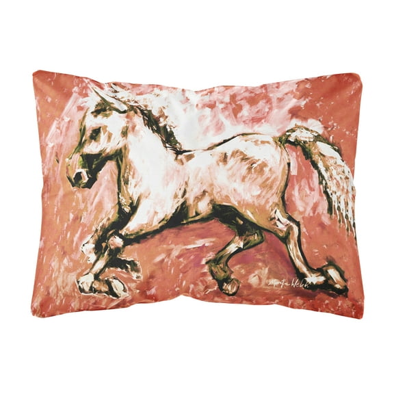 Carolines Treasures MW1170PW1216 Shadow the Horse in Red Canvas Fabric Decorative Pillow 12H x16W multicolor