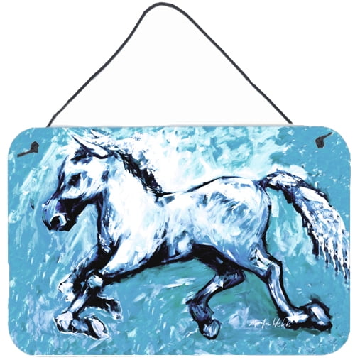 Carolines Treasures MW1171DS812 Shadow the Horse in blue Wall or Door Hanging Prints  8x12 multicolor