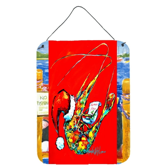 Carolines Treasures MW1197DS1216 Happy Holidays Shrimp Wall or Door Hanging Prints 12x16 multicolor