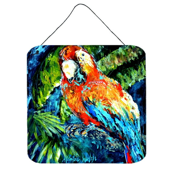 Carolines Treasures MW1204DS66 Yo Yo Mama Parrot Wall or Door Hanging Prints 6x6 multicolor