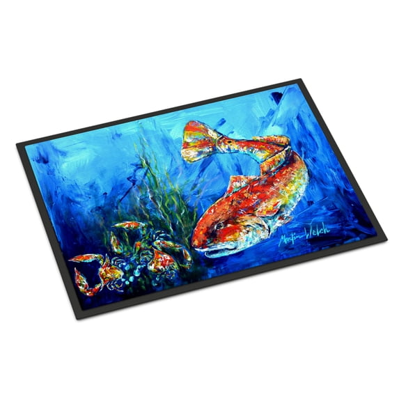 Carolines Treasures MW1214MAT Scattered Red Fish Door Mat Indoor Rug or Outdoor Welcome Mat 18x27 Doormat 18H X 27W