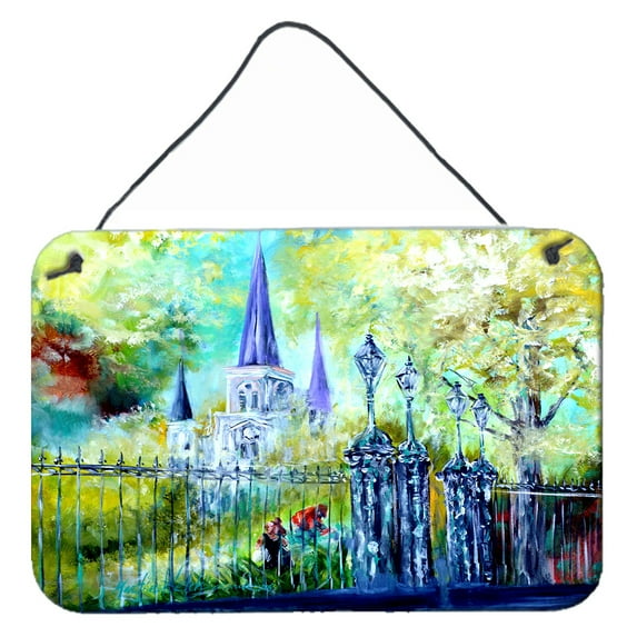 Carolines Treasures MW1217DS812 St Louis Cathedrial Across the Square Wall or Door Hanging Prints  8x12 multicolor