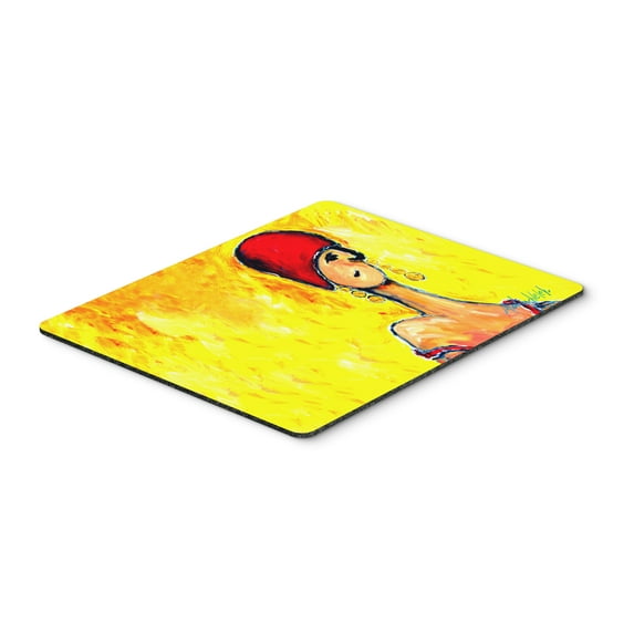 Carolines Treasures MW1219MP Azalines Earrings Lady Mouse Pad Hot Pad or Trivet Large multicolor