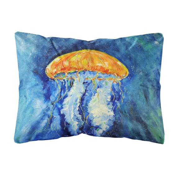 Carolines Treasures MW1223PW1216 Calm Water Jellyfish Fabric Decorative Pillow 12H x16W multicolor