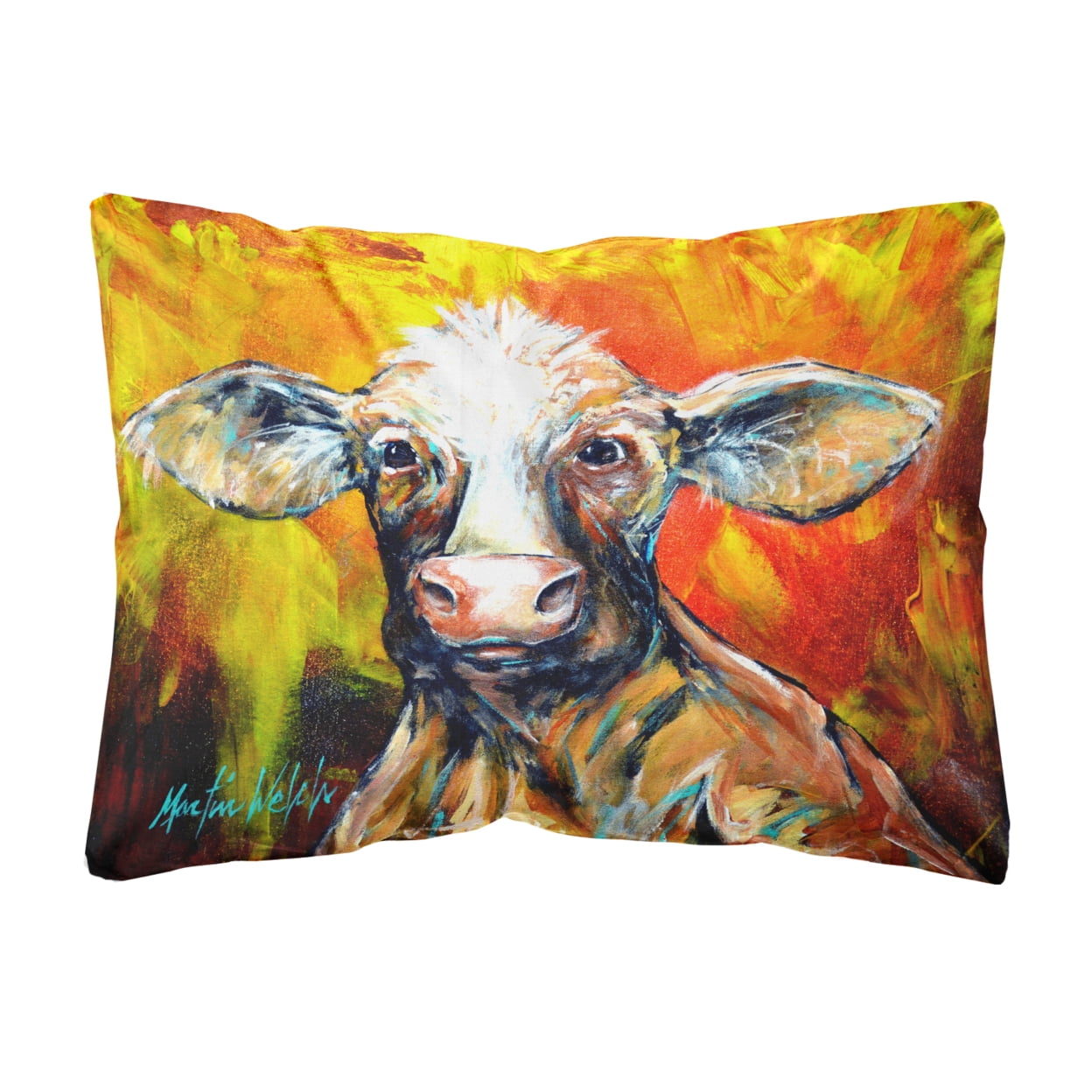 Carolines Treasures MW1225PW1216 Another Happy Cow Fabric Decorative Pillow 12H x16W multicolor