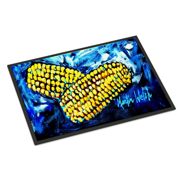 Carolines Treasures MW1235MAT Two Corn Please Door Mat Indoor Rug or Outdoor Welcome Mat 18x27 Doormat  18H X 27W