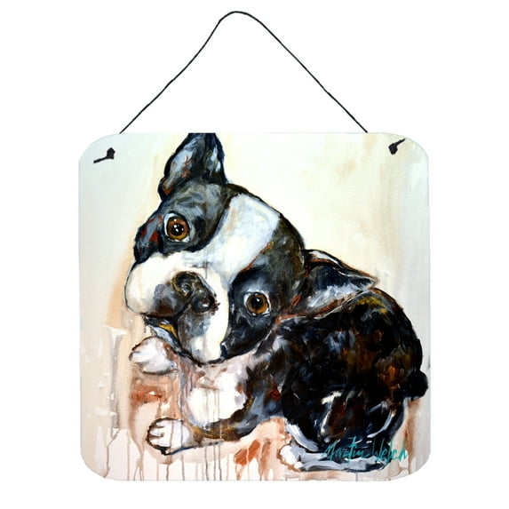 Carolines Treasures MW1238DS66 Boston Terrier Jake The Look Wall or Door Hanging Prints 6x6 multicolor
