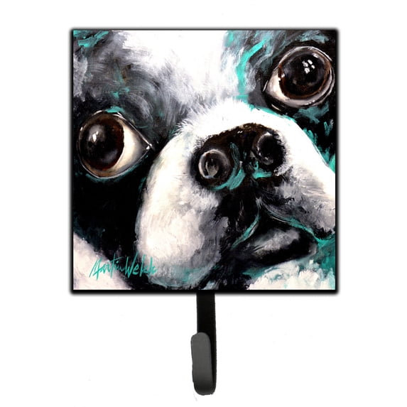 Carolines Treasures MW1239SH4 Boston Terrier Jake Pretty Please Leash or Key Holder 7Hx4.25W multicolor
