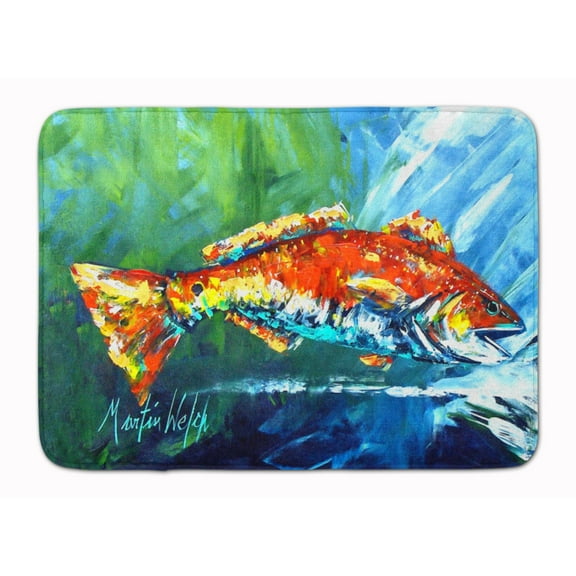 Carolines Treasures MW1270RUG Break Through Red Fish Machine Washable Memory Foam Mat 19 X 27" multicolor