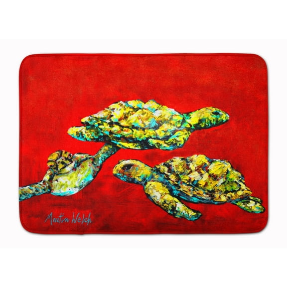 Carolines Treasures MW1274RUG Drifting Home Turtles Machine Washable Memory Foam Mat 19 X 27" multicolor