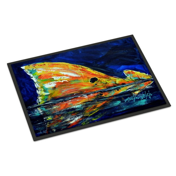 Carolines Treasures MW1276MAT Flipper Red Fish Door Mat Indoor Rug or Outdoor Welcome Mat 18x27 Doormat 18H X 27W