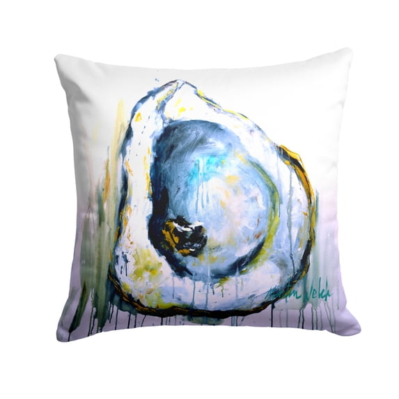 Carolines Treasures MW1300PW1414 Aqua Sand Oyster Fabric Decorative Pillow 14Hx14W multicolor