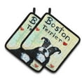 thumbnail image 1 of Boston Terrier Where's my Bibb Pair of Pot Holders, 1 of 4