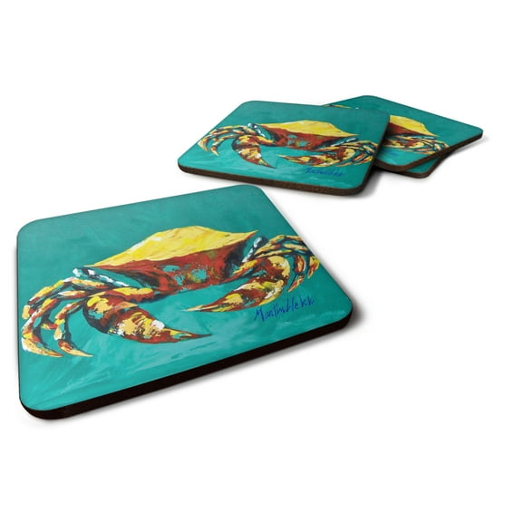 Carolines Treasures MW1322FC Crab Tunnel Foam Coaster Set of 4 3 1/2 x 3 1/2 multicolor