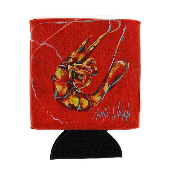 Carolines Treasures MW1347CC Red Shrimp Can or Bottle Hugger  Can Hugger multicolor