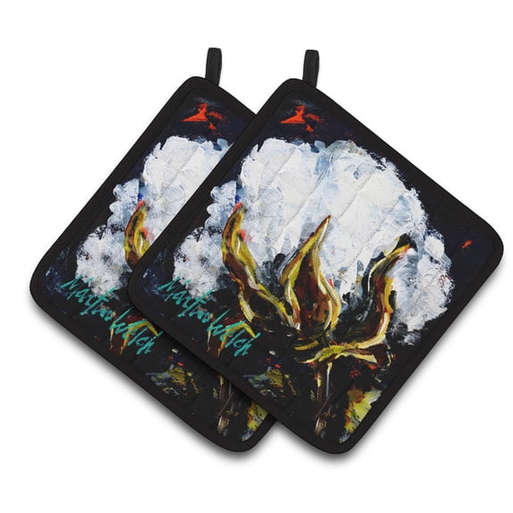 Carolines Treasures MW1356PTHD This Boll Cotton Pair of Pot Holders , 7.5HX7.5W, multicolor