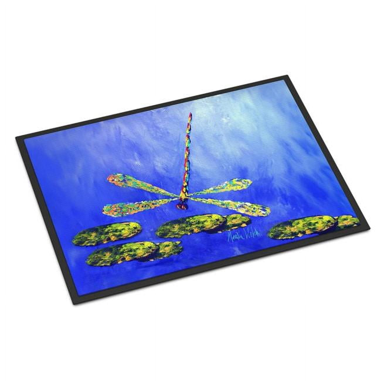 Carolines Treasures MW2023MAT 18 x 27 in. Blue Dragonfly Doormat